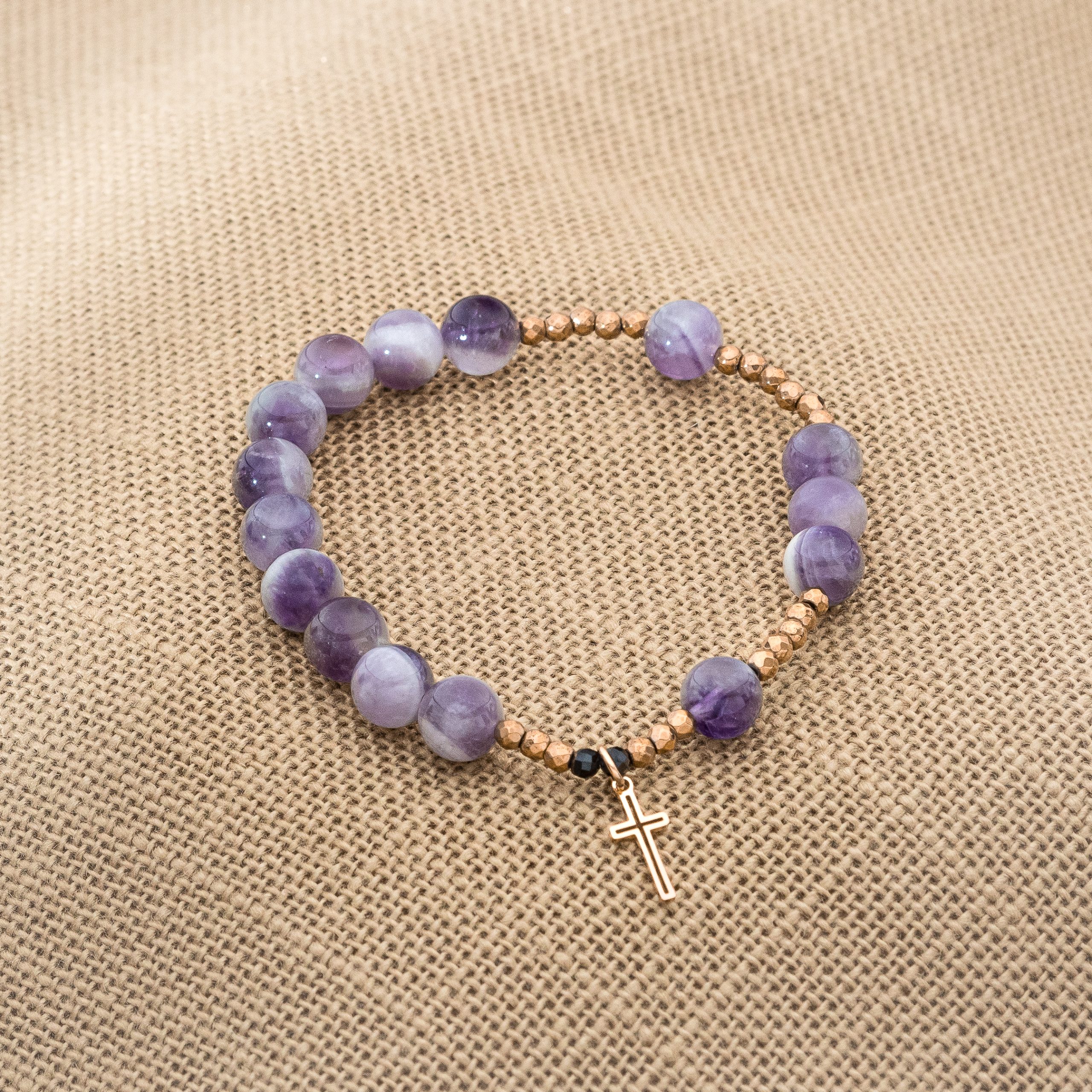 Bransoletka Różaniec Ametyst