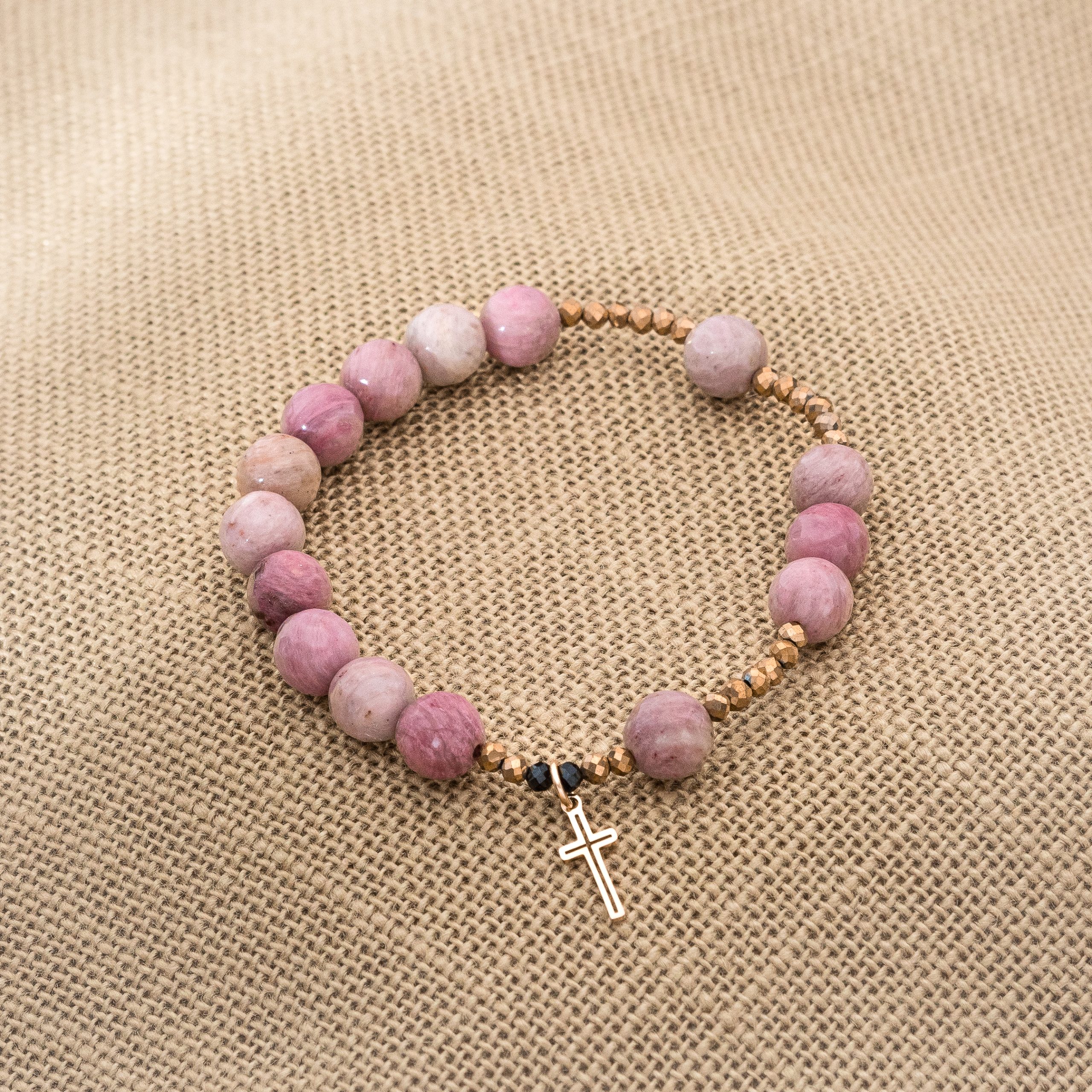 Bransoletka Różaniec Rodonit