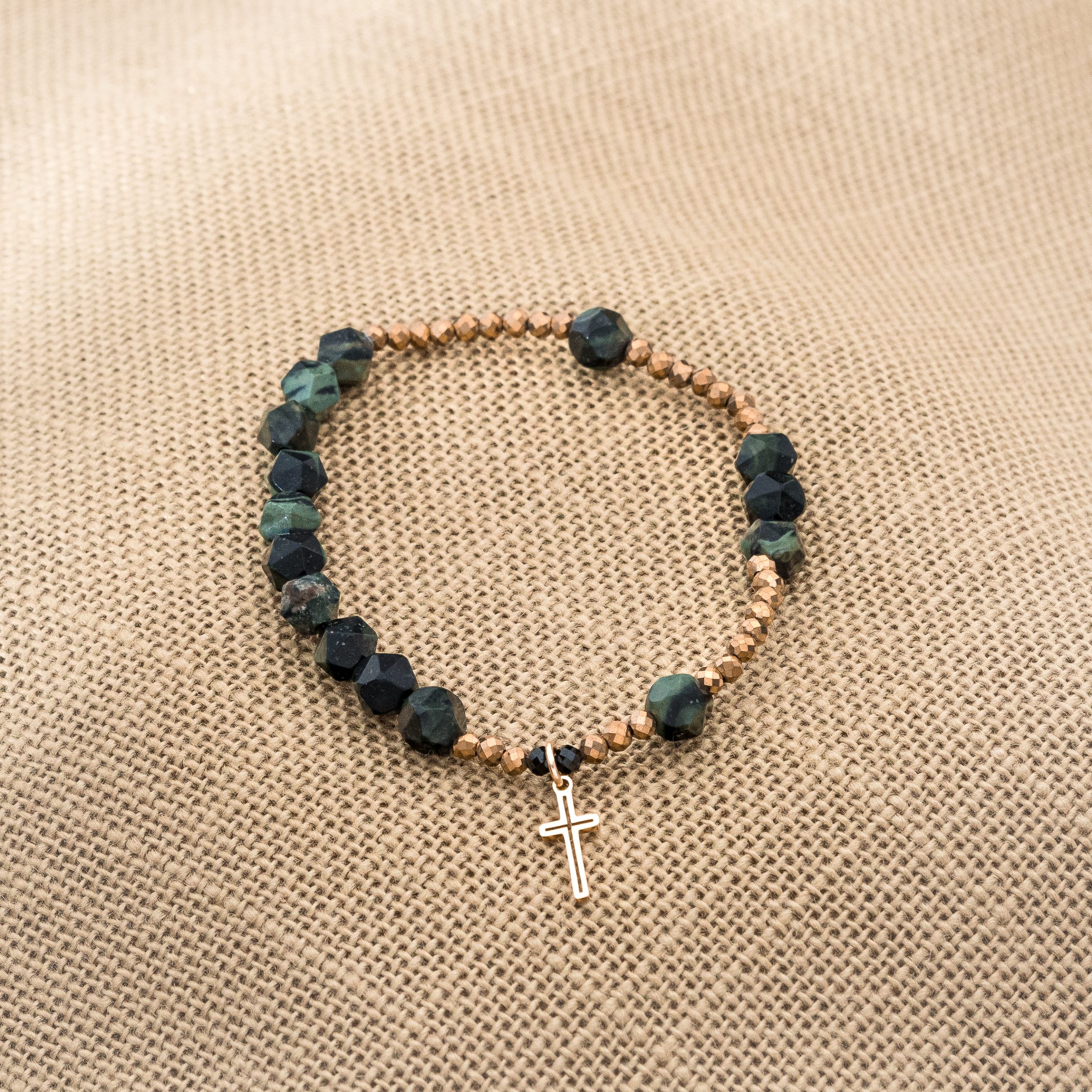 Bransoletka Różaniec Jaspis Kambaba