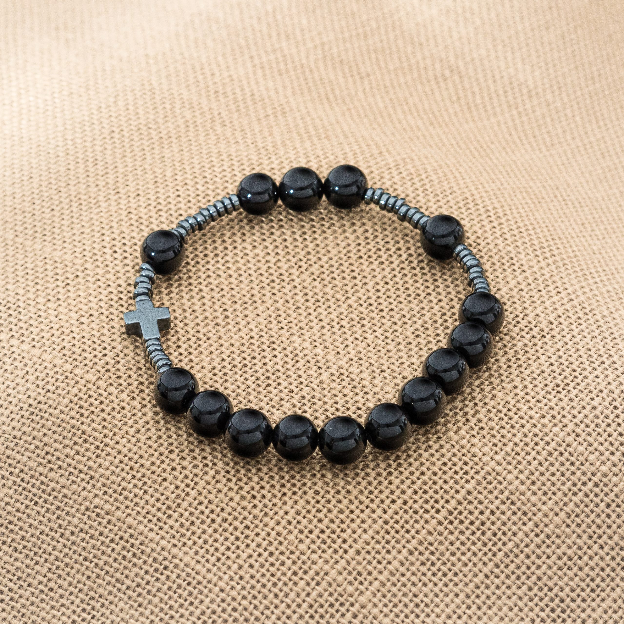 Męska Bransoletka Różaniec Onyks
