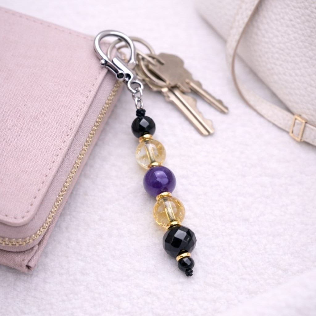 Zawieszka Brelok Turmalin Cytryn Ametyst