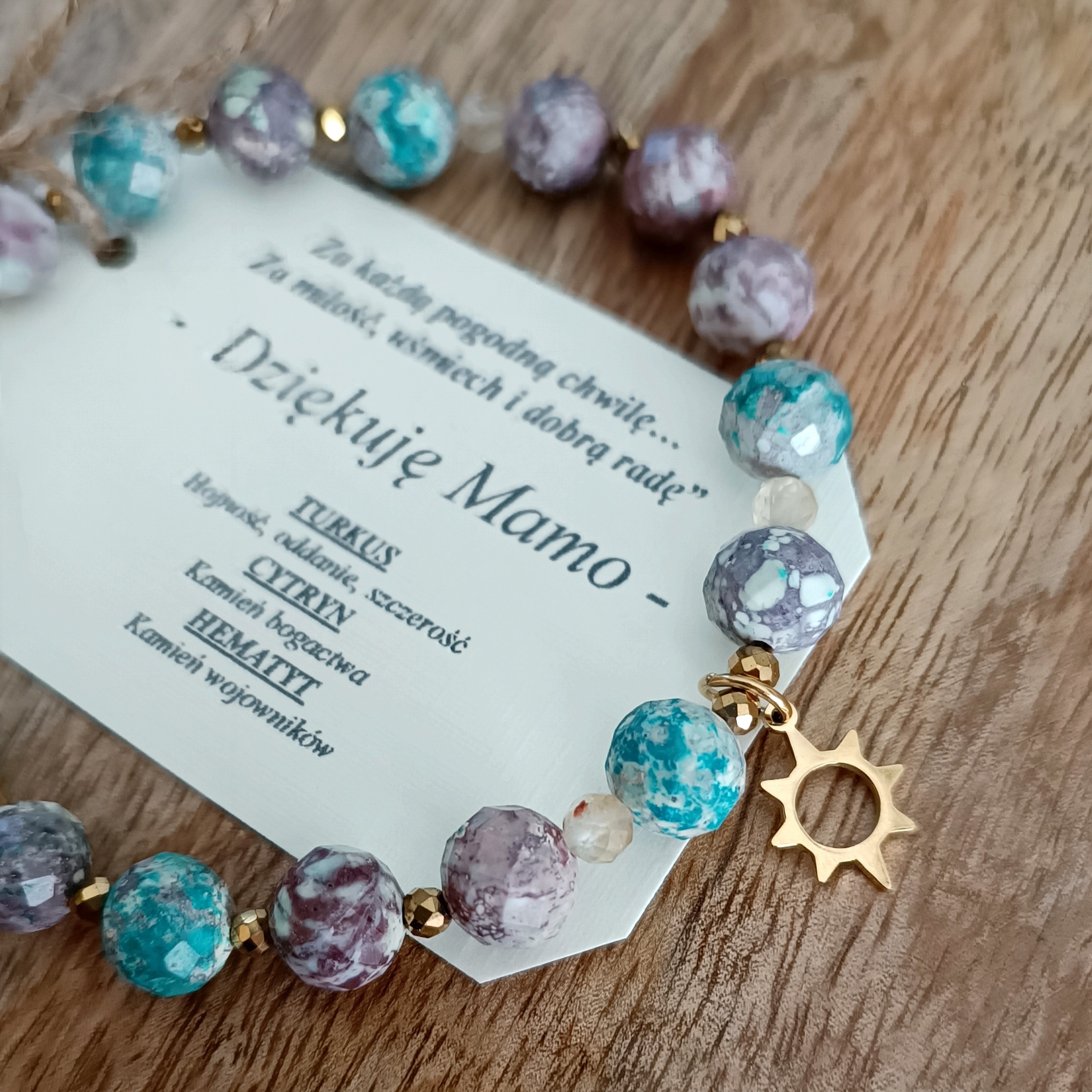 Bransoletka Turkus i Cytryn ze słońcem - obrazek 2