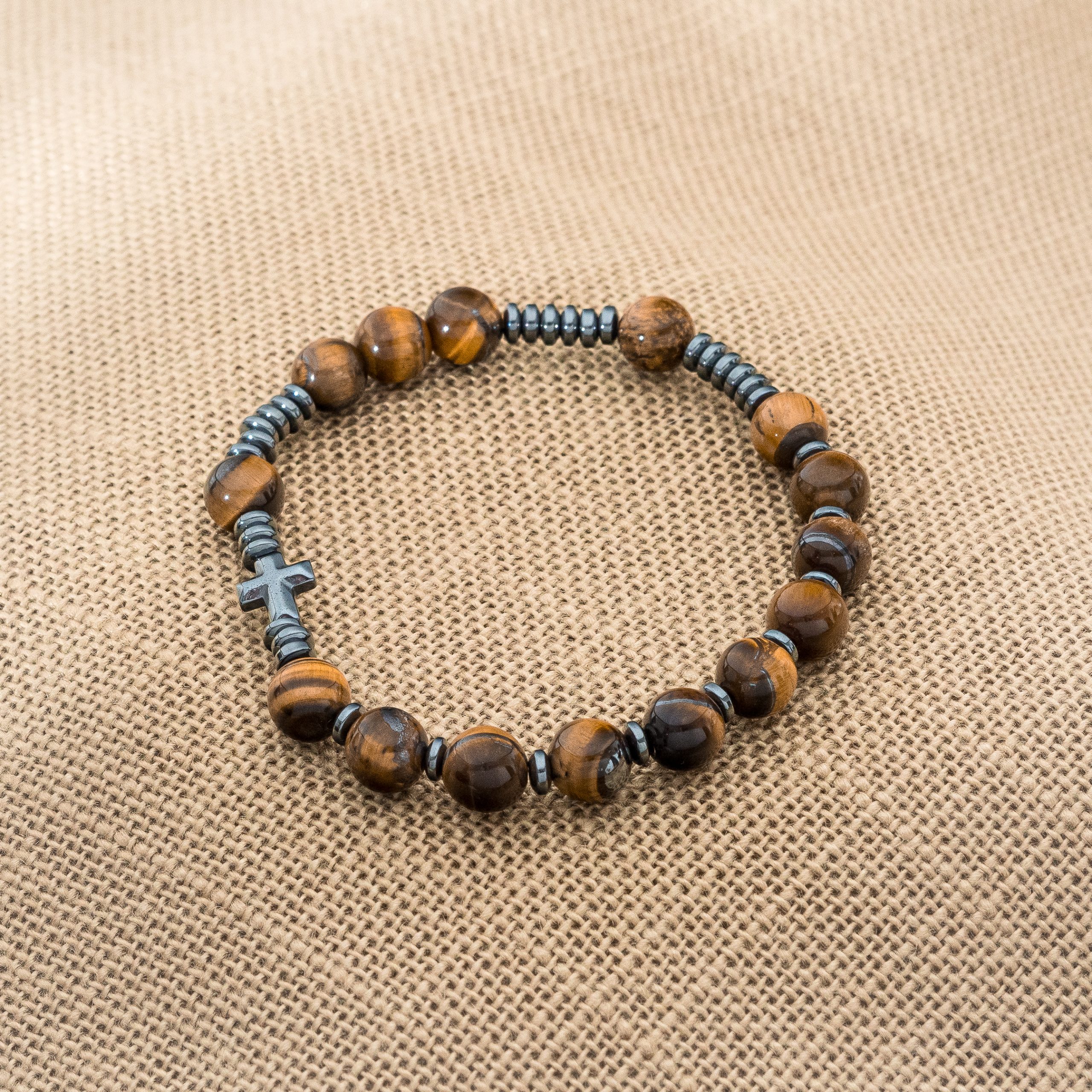 Męska Bransoletka Różaniec Tygrysie Oko