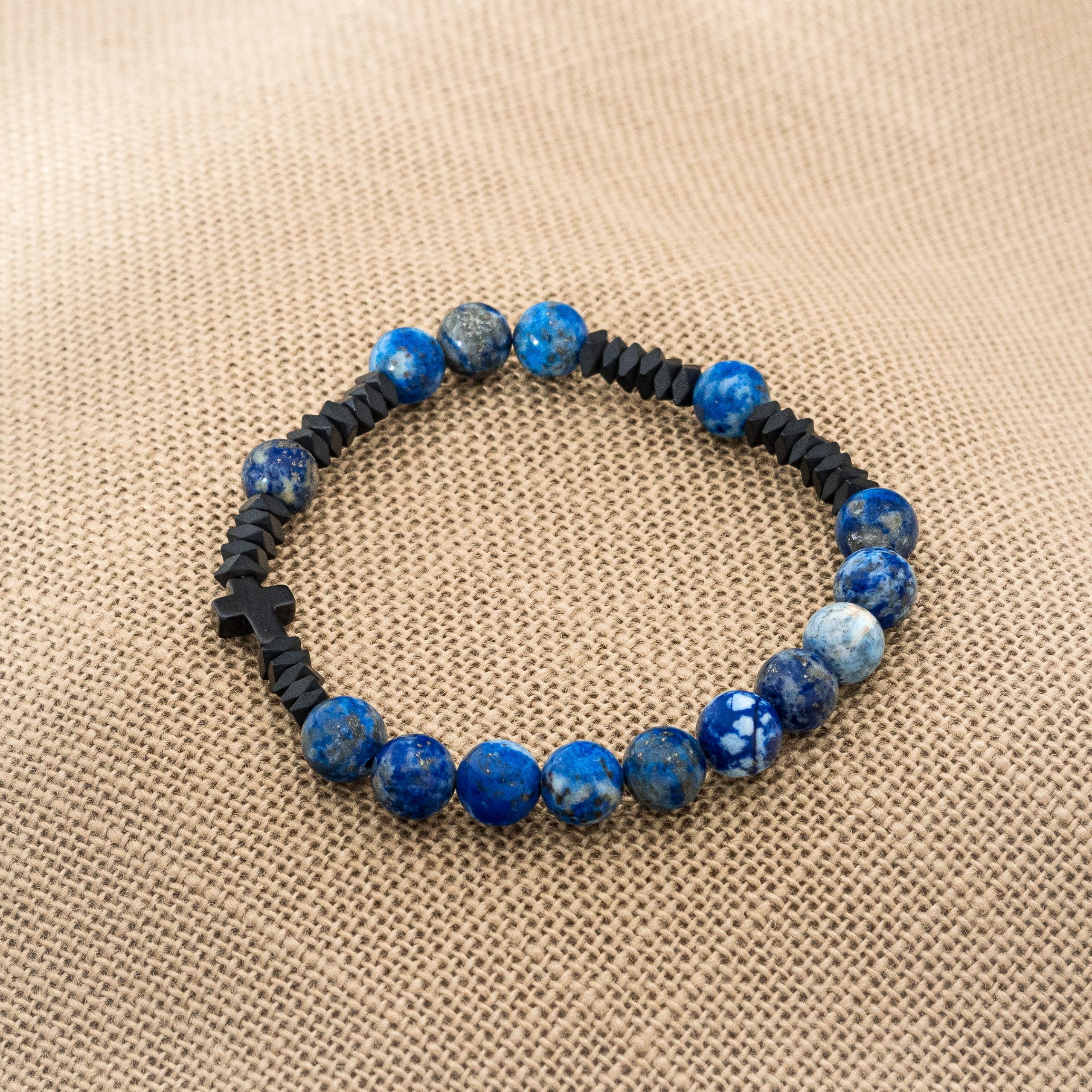 Męska Bransoletka Różaniec Lapis Lazuli