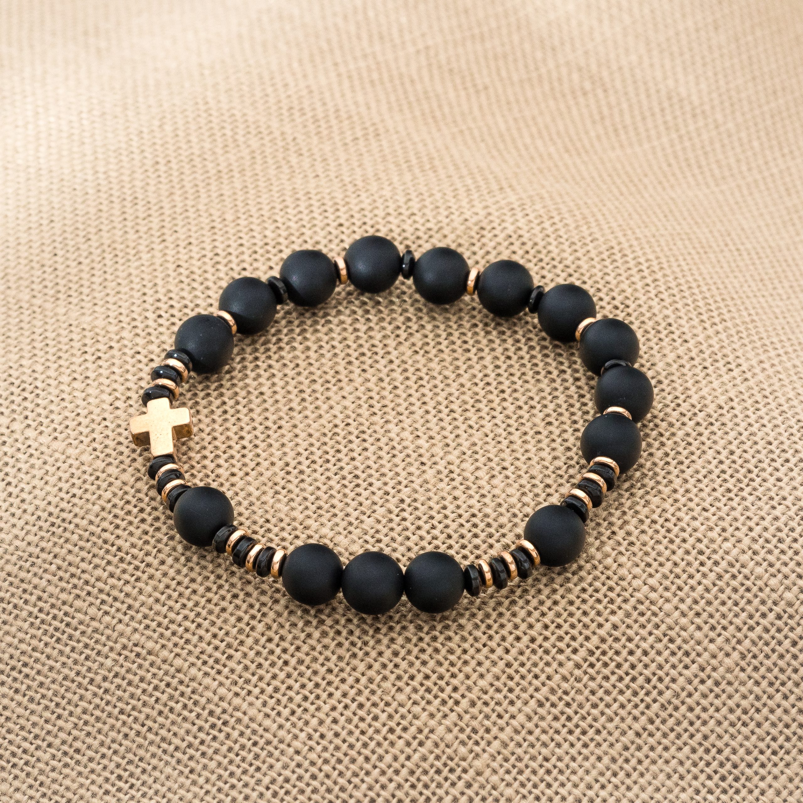 Bransoletka Różaniec Onyks MAT