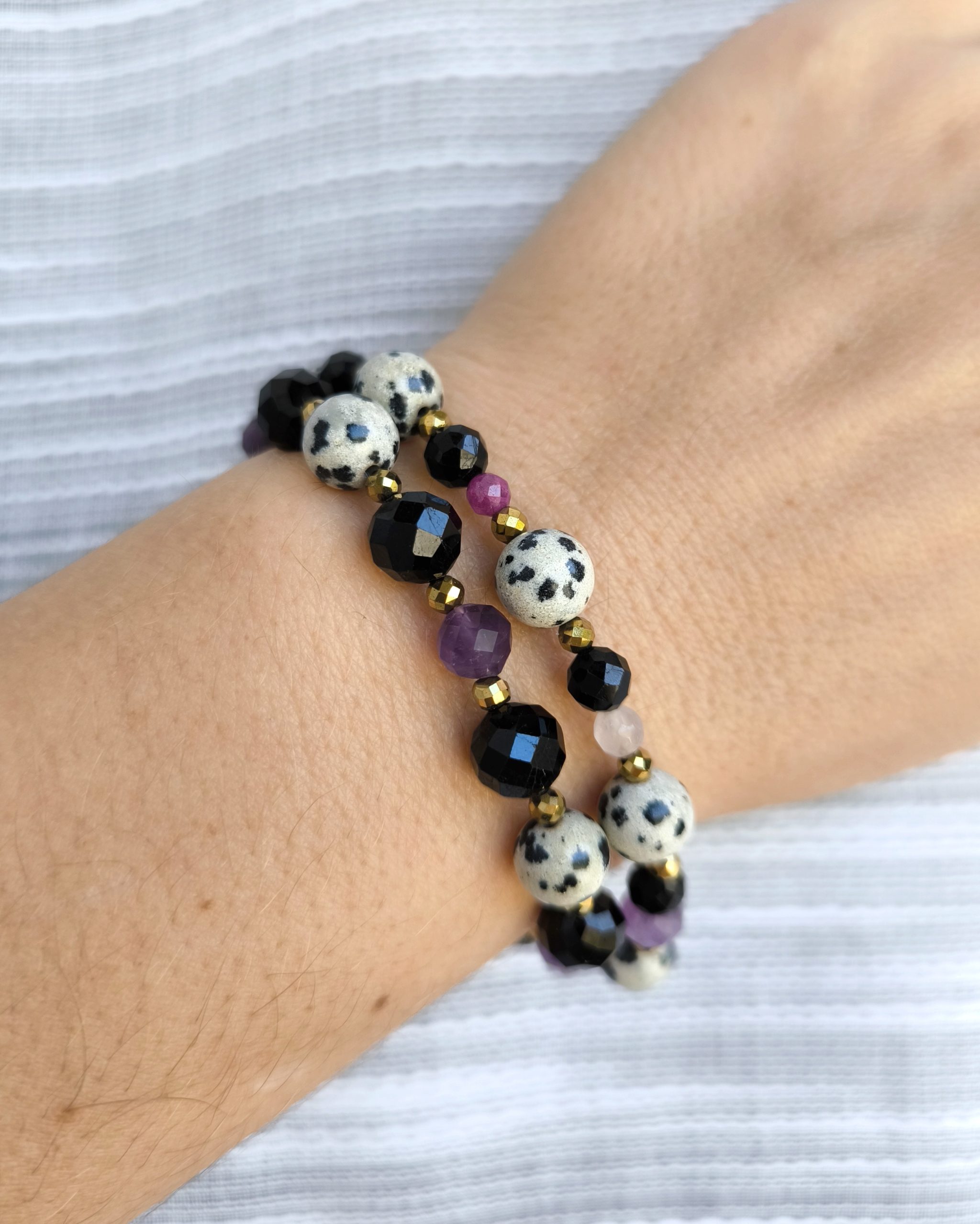 Bransoletka Jaspis Turmalin Ametyst Kwarc Rubin Cytryn - obrazek 2