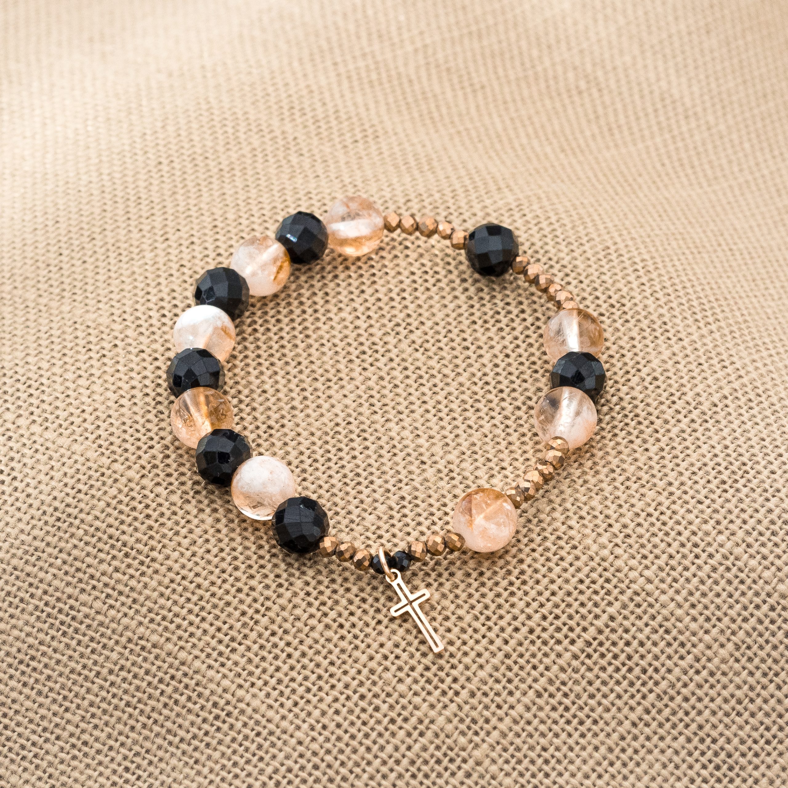 Bransoletka Różaniec Turmalin Cytryn