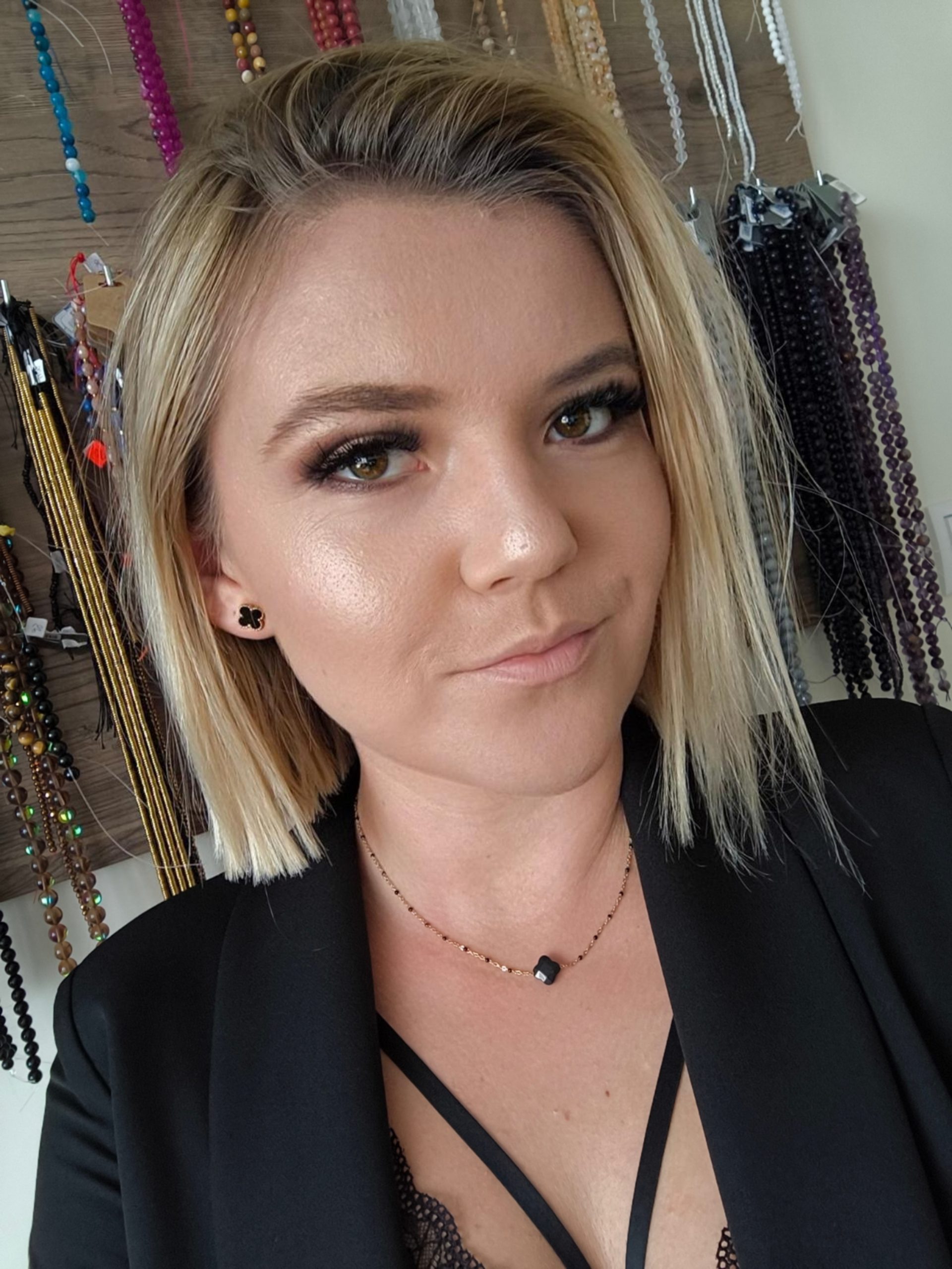 Naszyjnik szczęścia z koniczynką z Onyksu - obrazek 2