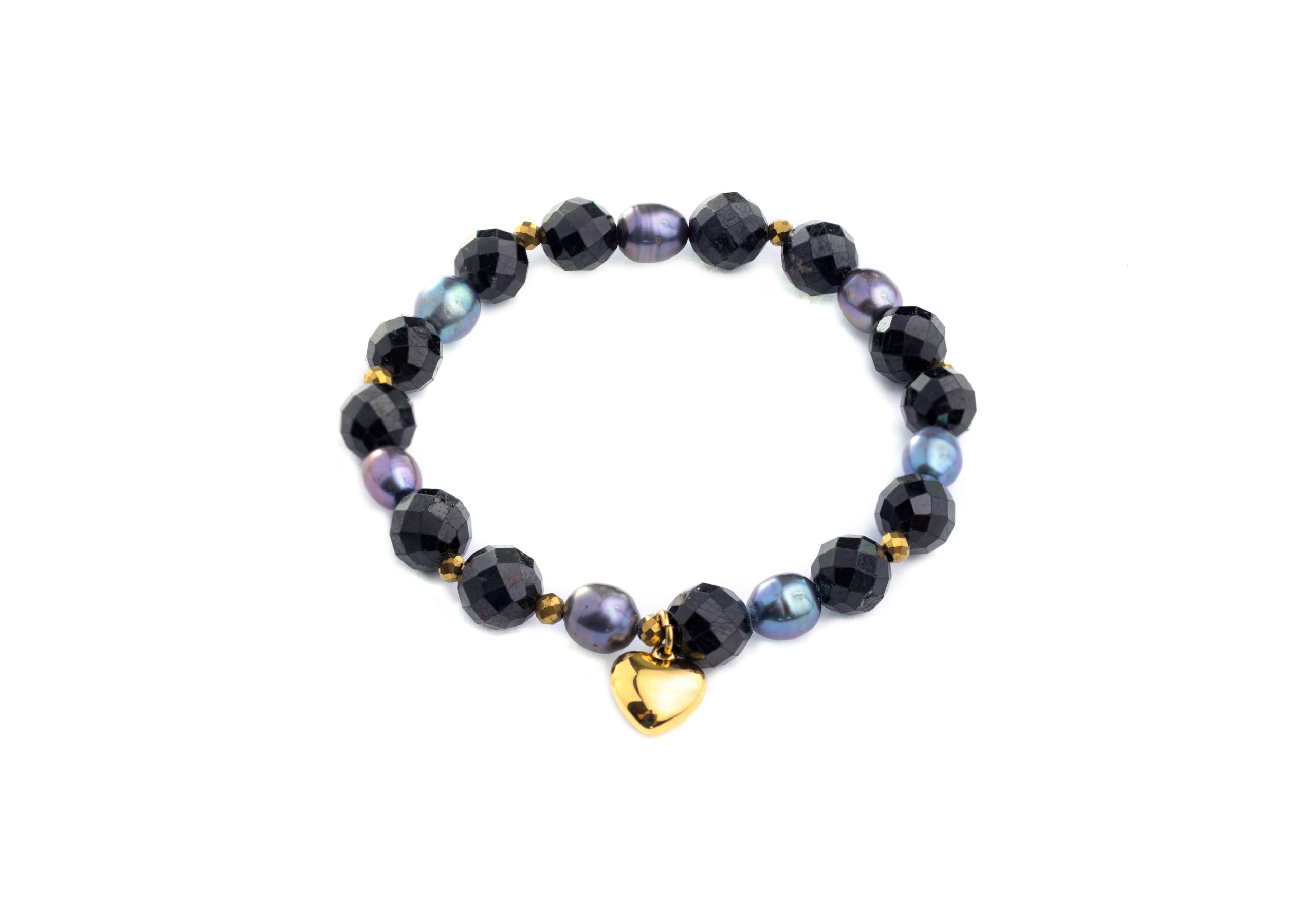 Bransoletka z Turmalinem i fioletowymi Perłami