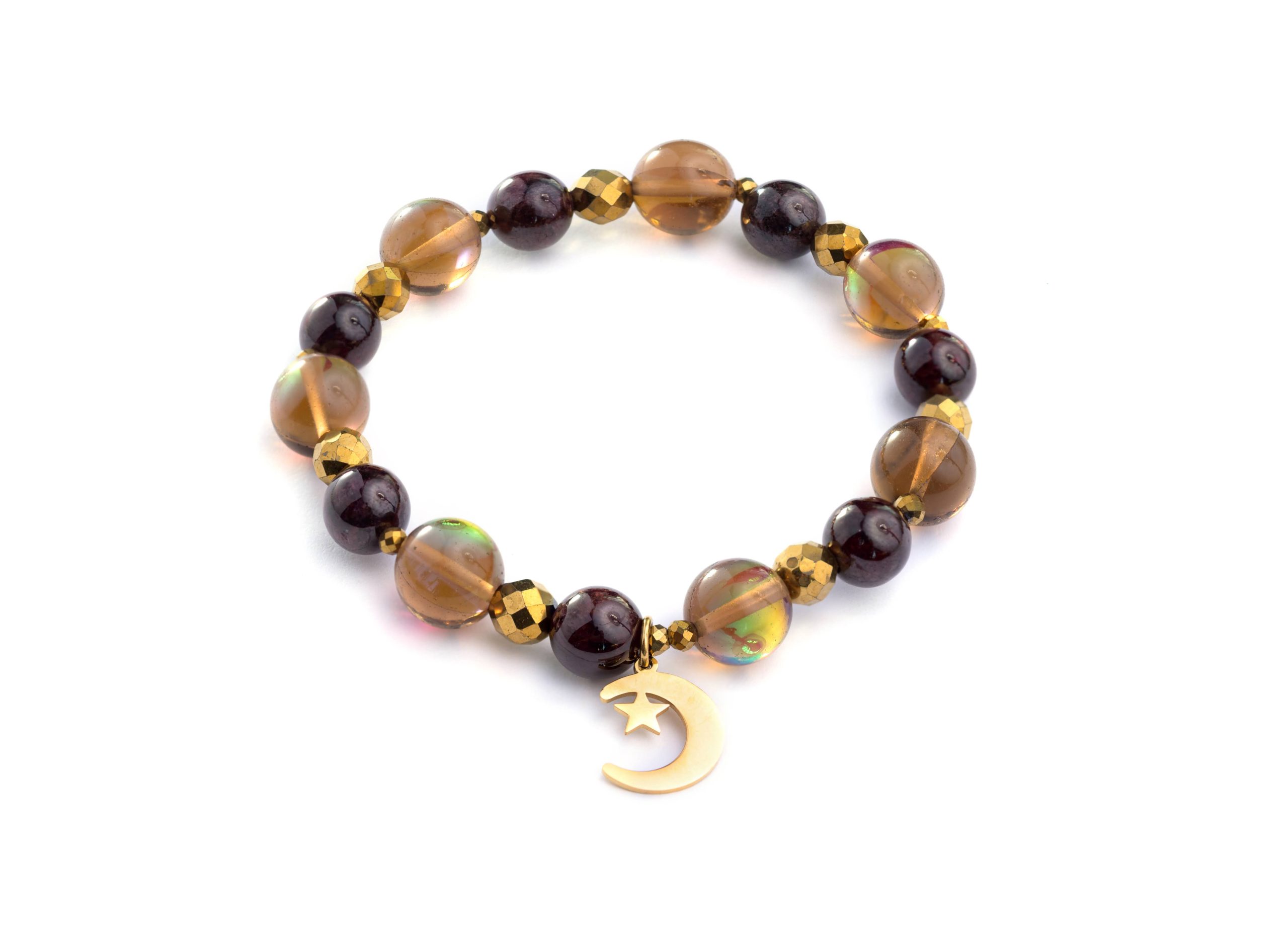 Bransoletka z Kwarcem dymnym i Granatem