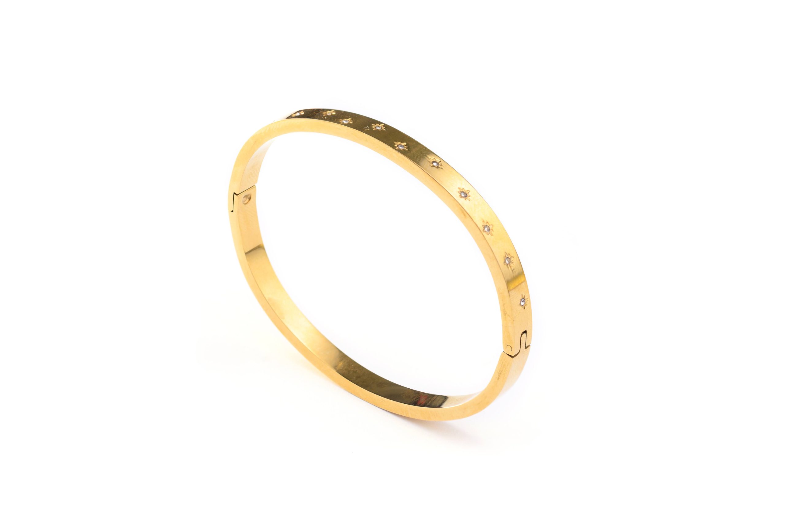 Sztywna zapinana bransoleta z iskierkami