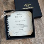 Zawieszka brelok na Dzień Dziadka Lawa wulkaniczna Hematyt