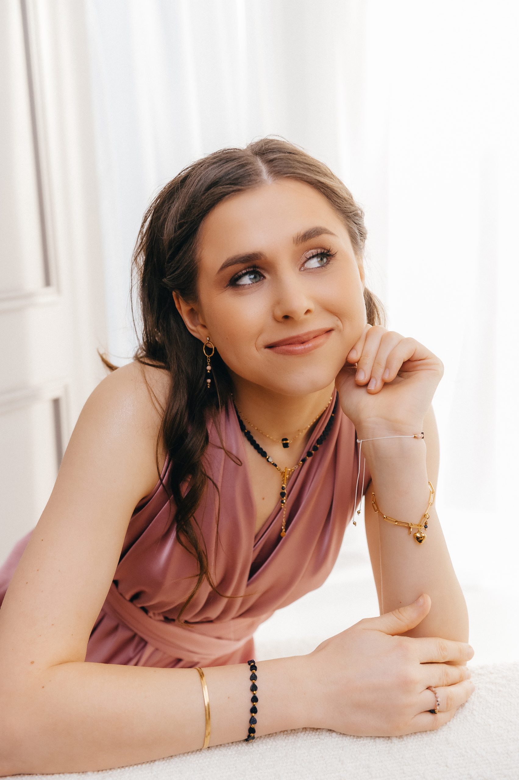 Bransoletka ze stali szlachetnej z zawieszkami - obrazek 2