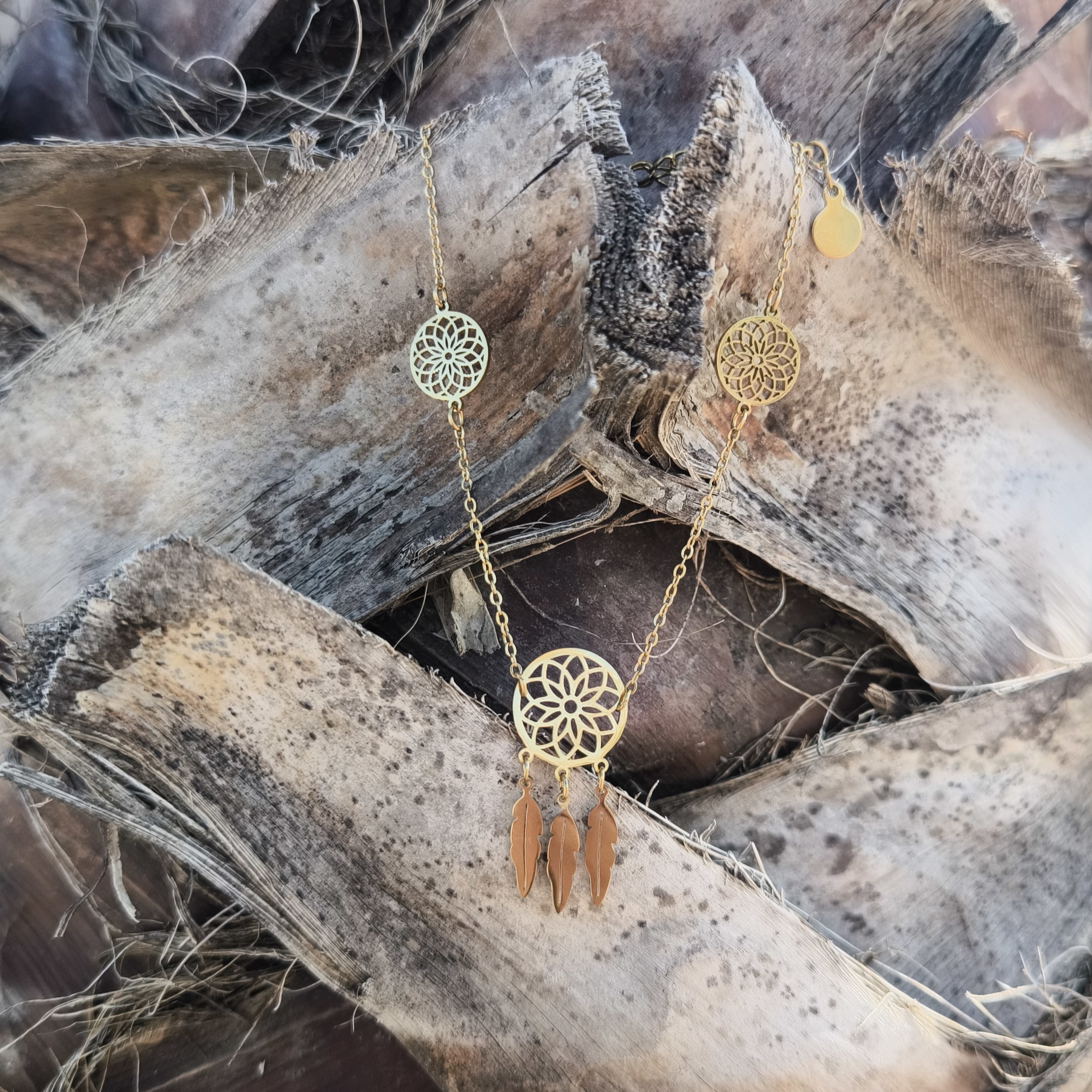 Bransoletka Boho z piórkami