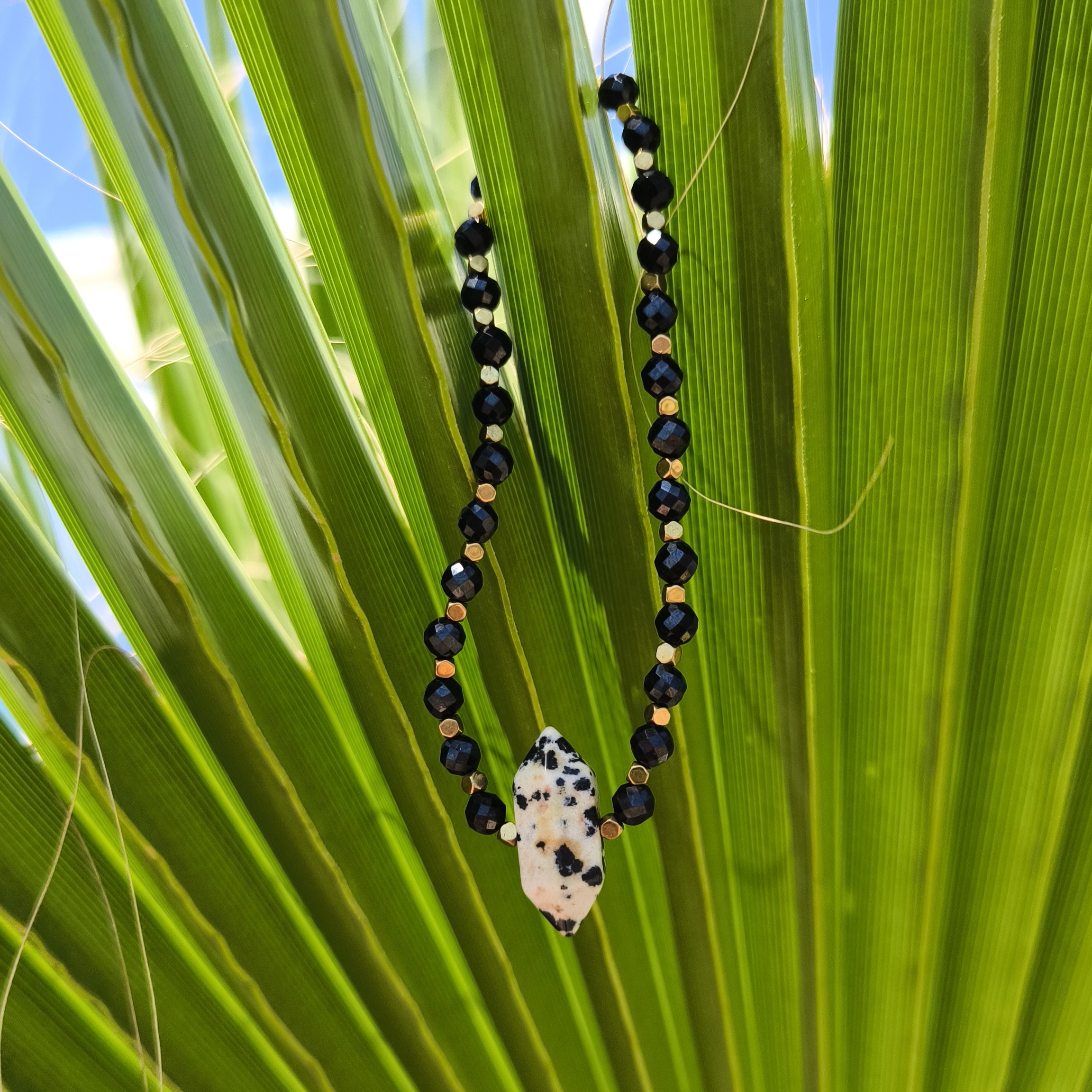 Bransoletka z bryłą GROT Jaspis Dalmatyński