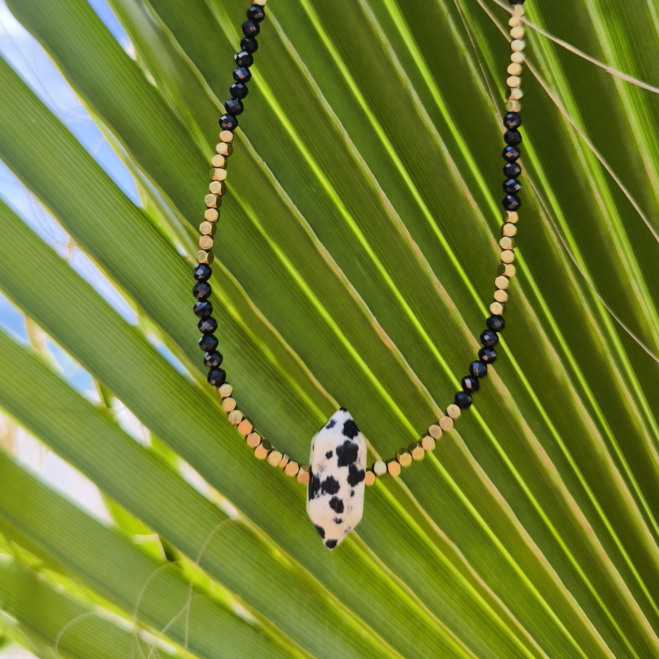 Czarno-złoty naszyjnik choker "Faraon"