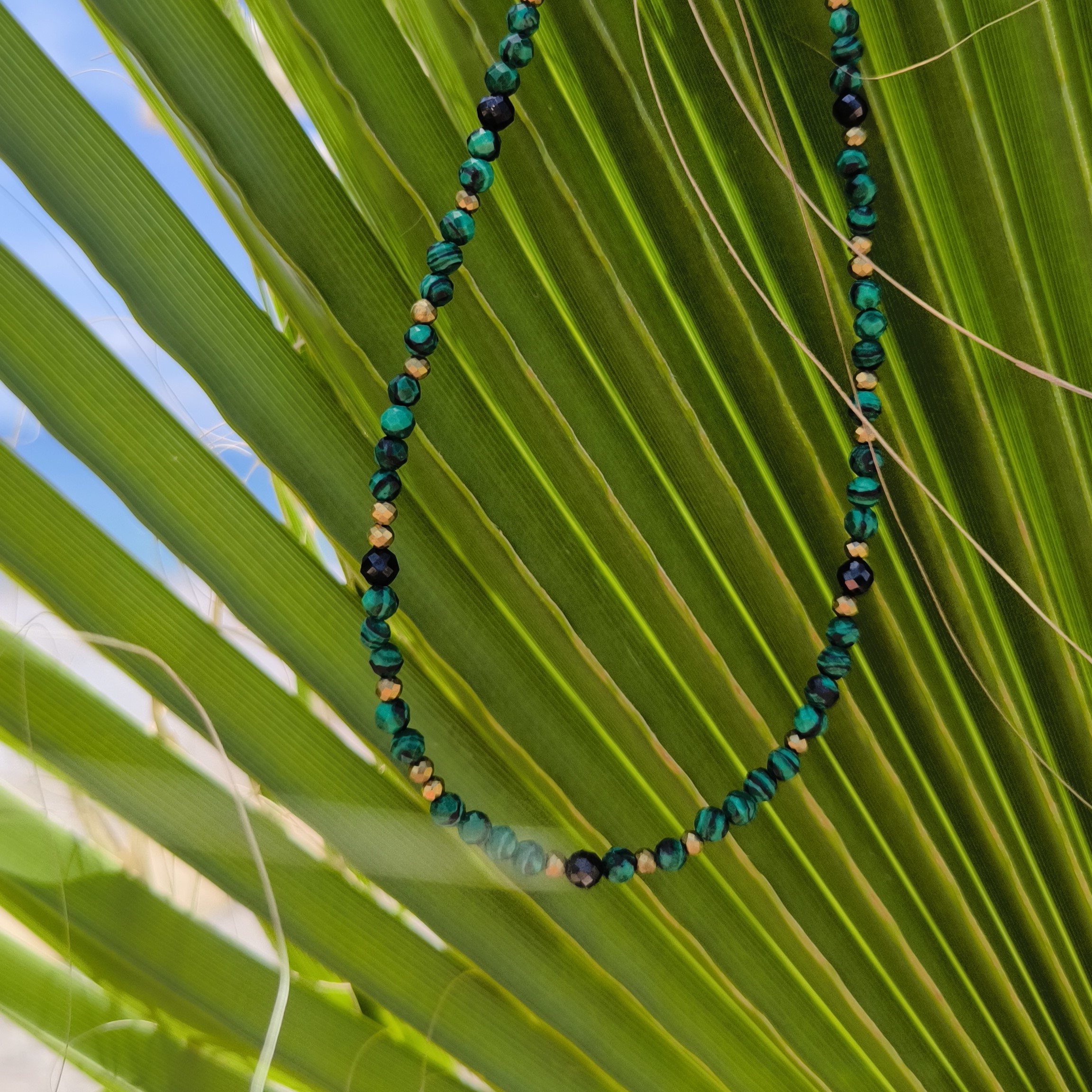 Naszyjnik choker z Malachitu