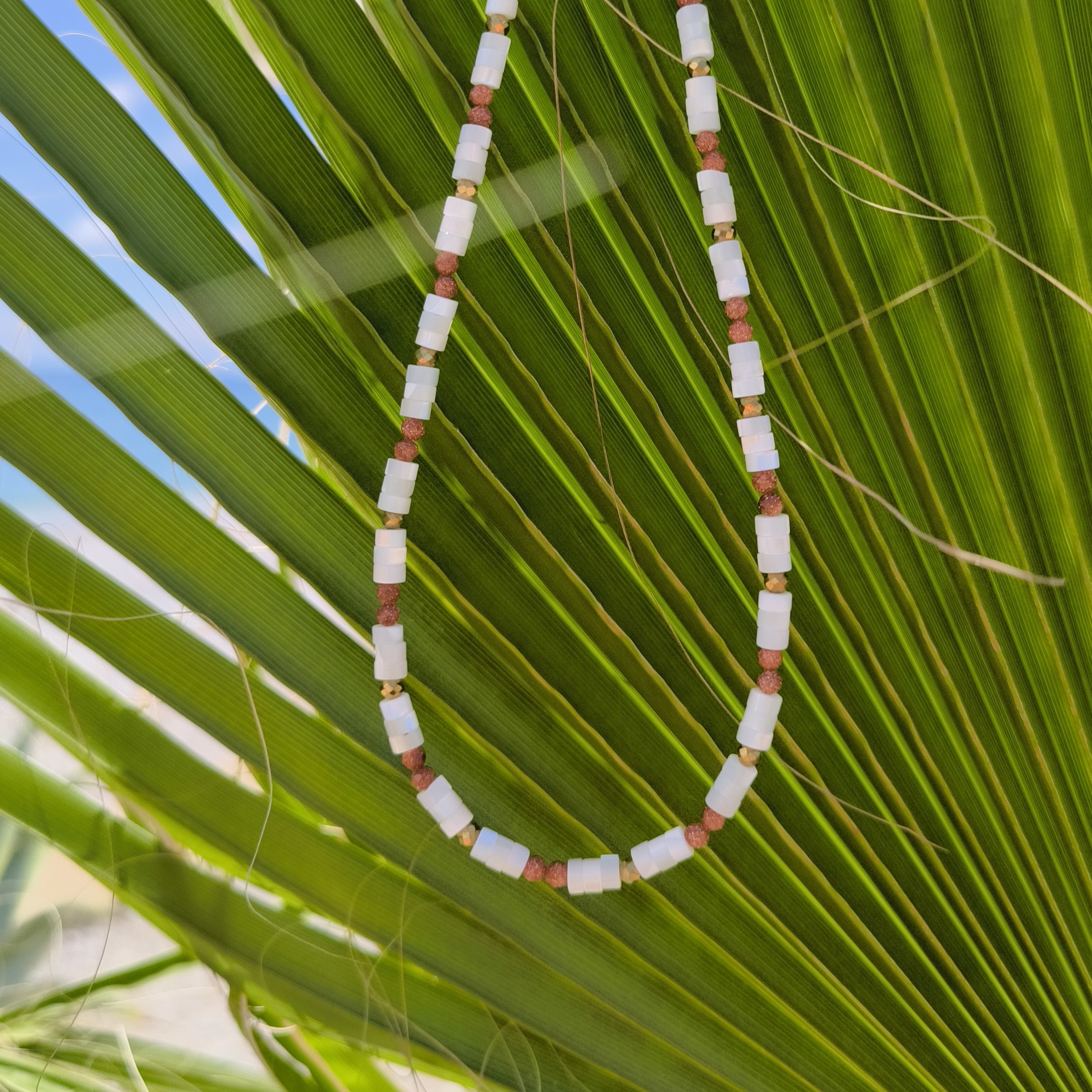 Naszyjnik Masa perłowa i Piasek pustyni