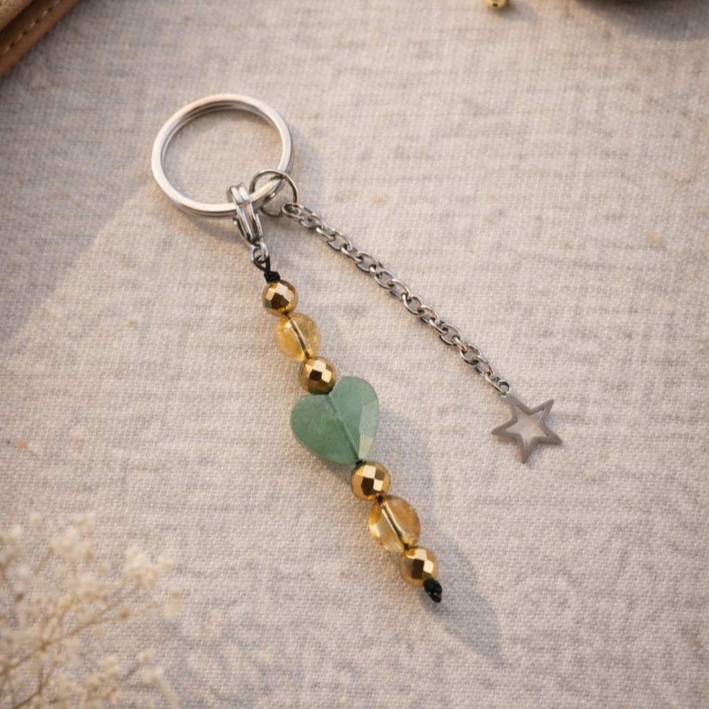 Zawieszka Brelok Serce Awenturyn i Cytryn