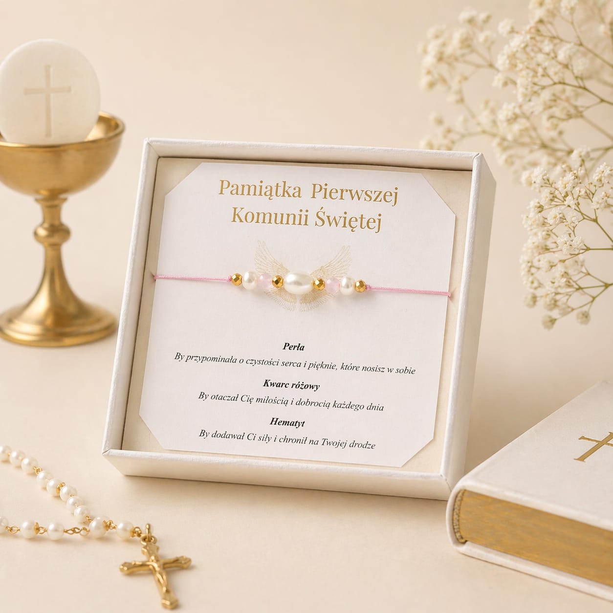 Bransoletka z Perłami - pamiątka Pierwszej Komunii Świętej